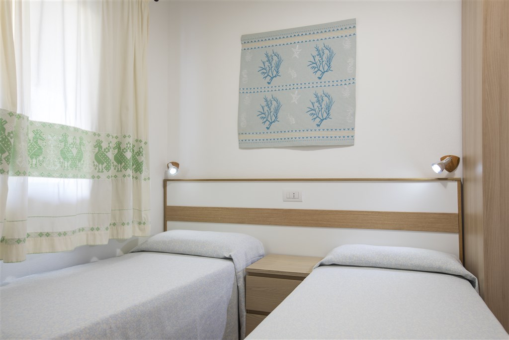 Interiéry apartmánů, Villasimius, Sardinie