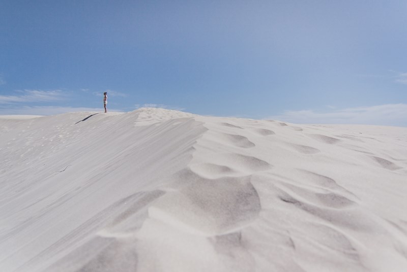 Zdejší písečné duny, Chia, Sardinie, Itálie