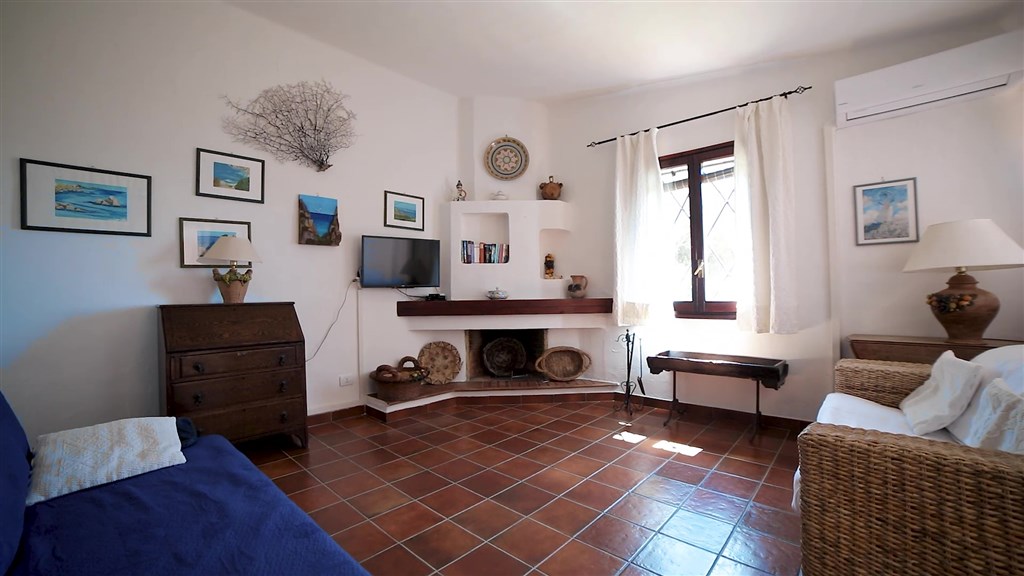 Vila PIETRA, obývací pokoj, Castiadas, Sardinie