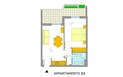 Residence Gardenia - Nákres apartmánu BILO 4, Alghero, Sardinie