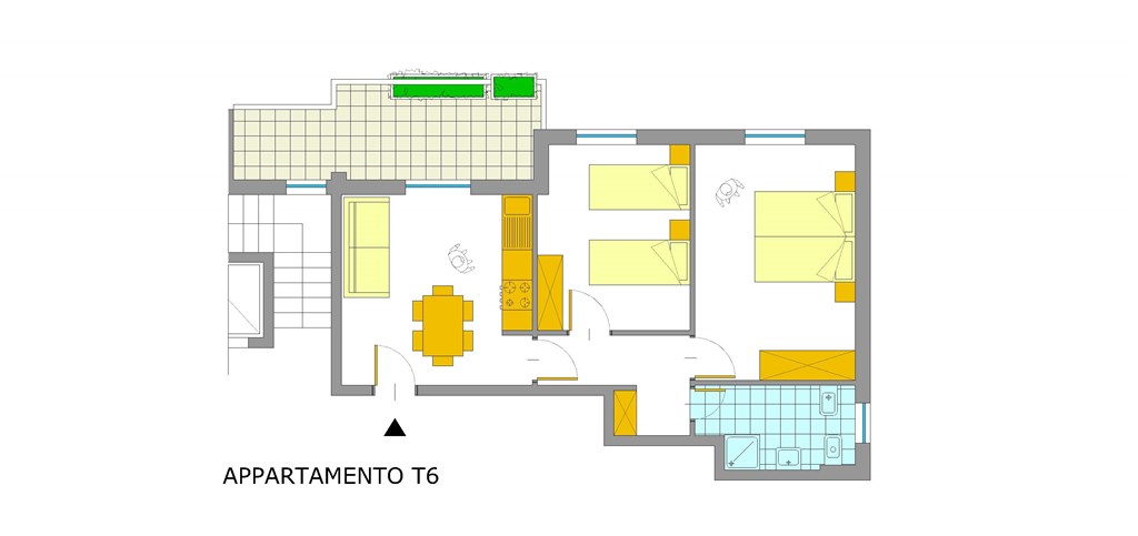 Residence Gardenia - Nákres apartmánu TRILO 6, Alghero, Sardinie