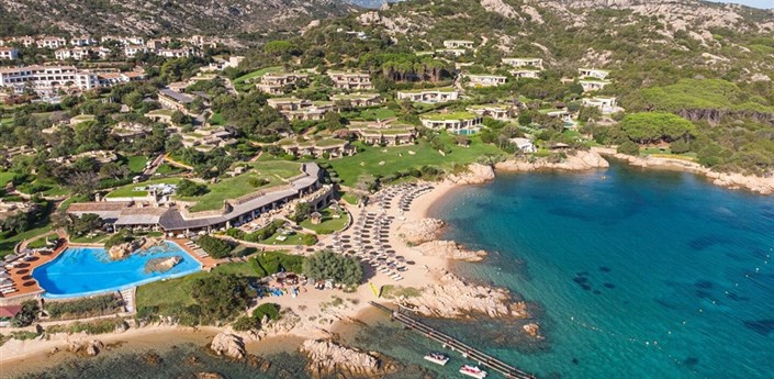 Hotel Pitrizza, a Luxury Collection Hotel, Costa Smeralda - Letecký pohled na hotel, Porto Cervo, Sardinie