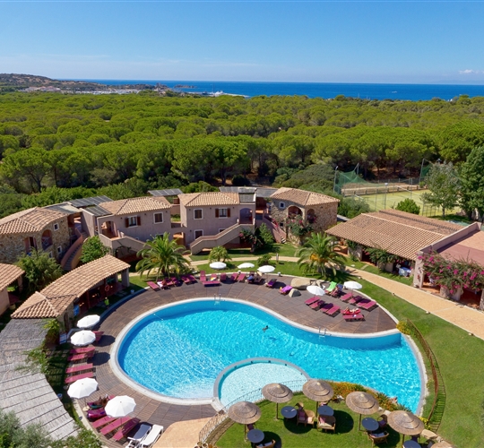 Letecký pohled na residenci, Villasimius, Sardinia
