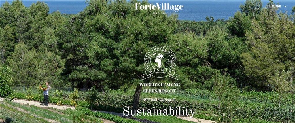 Vítěz World Travel Awards - World's Leading Green Resort, Santa Margherita di Pula, Sardinie