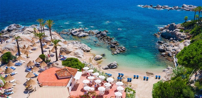 Arbatax Park Resort - Dune - Hotelová pláž s barem, Arbatax, Sardinie