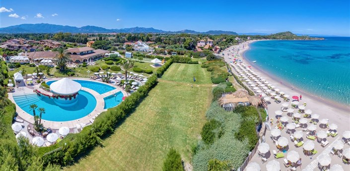 Baia di Nora - Letecký pohled na hotel, Pula, Sardinie