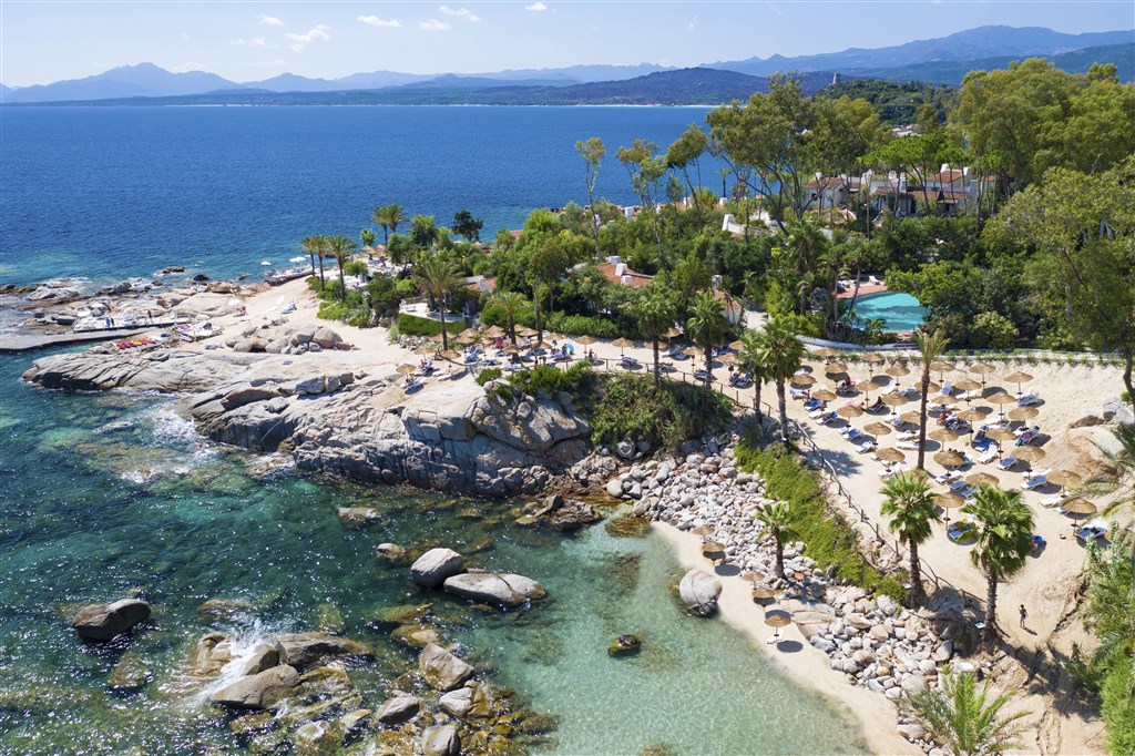 Část resortu Cottage, Arbatax, Sardinie