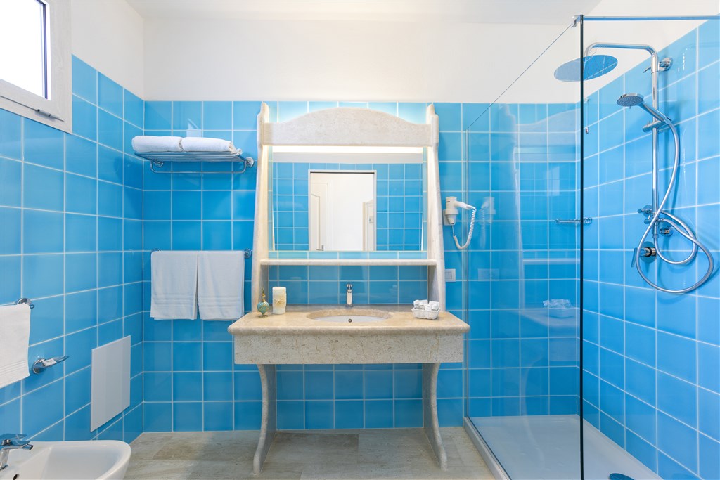 Pokoj Comfort - koupelna, Orosei, Sardinie