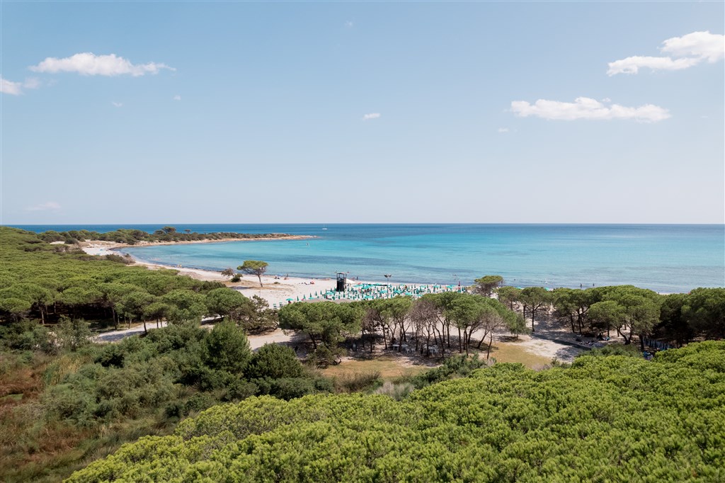 Hotelová pláž, Cala Liberotto, Sardinie