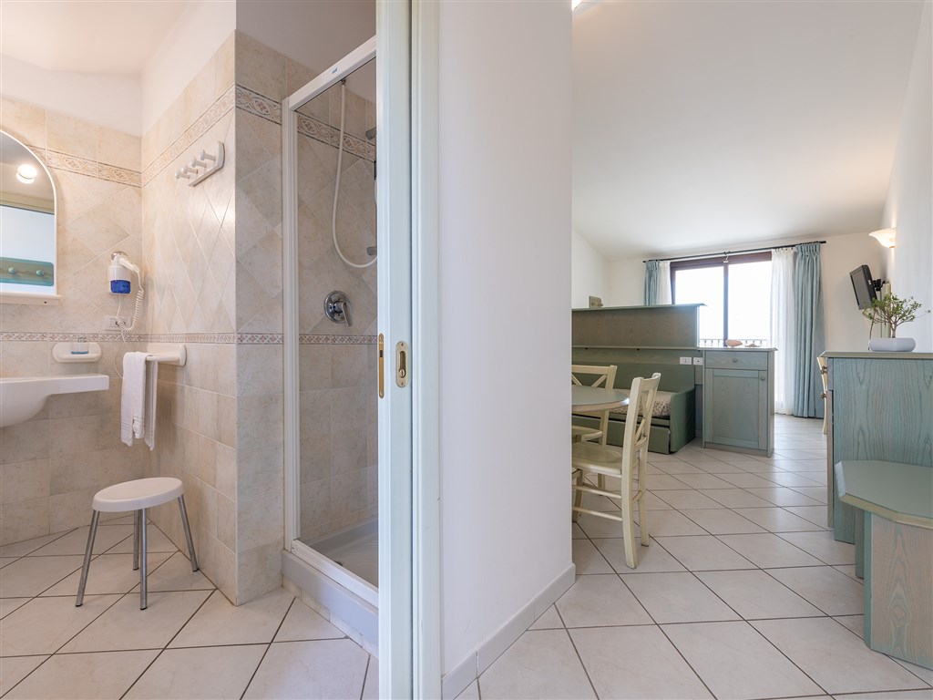 Interiér apartmánů, Villasimius, Sardinie