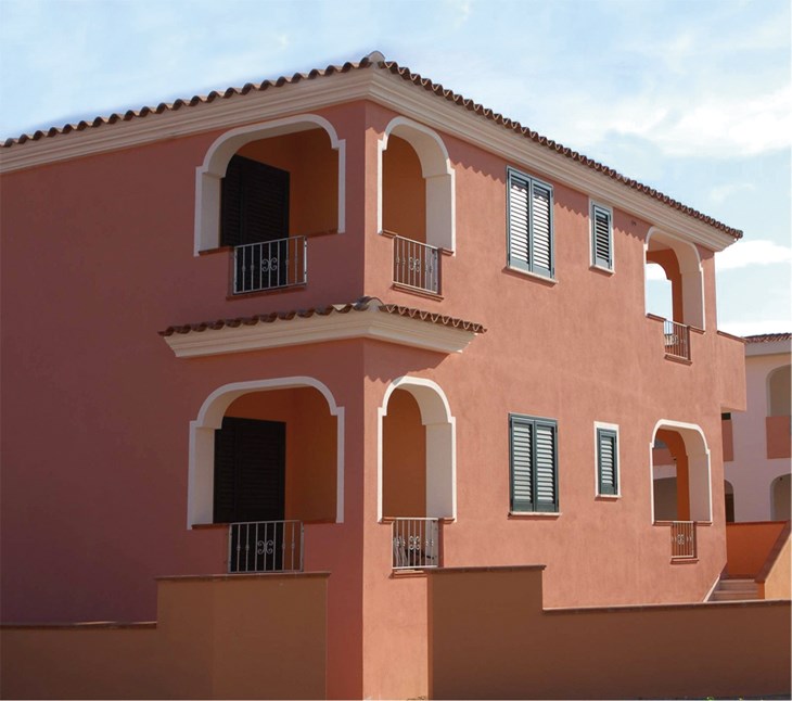 Pohled na ubytování zvenku, Orosei, Sardinie