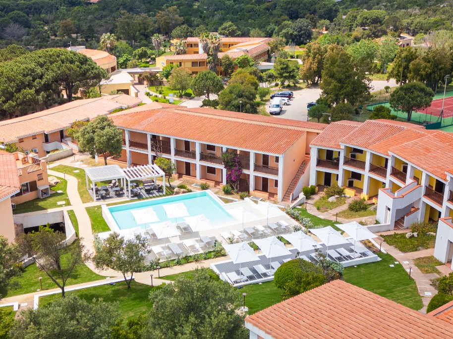 Pohled na residenci, Palau, Sardinie