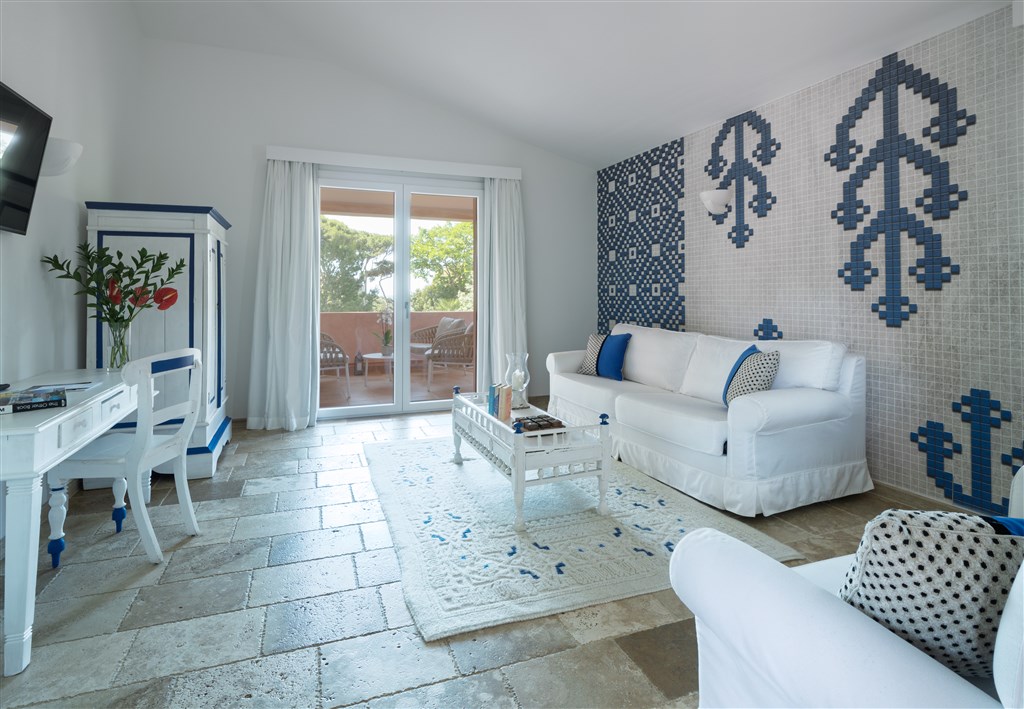 Pokoj family suite s výhledem na moře, Villasimius, Sardinie