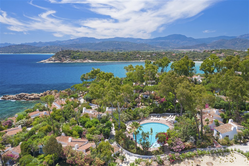 Část resortu Cottage, Arbatax, Sardinie