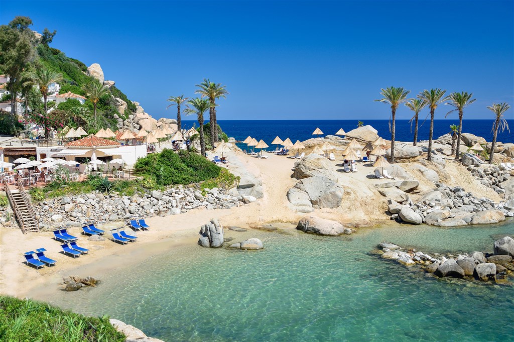 Hotelová pláž, Arbatax, Sardinie