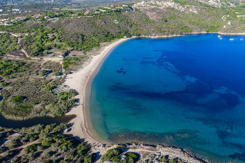 Letecký pohled, Vecchio Marino, Palau, Sardinie
