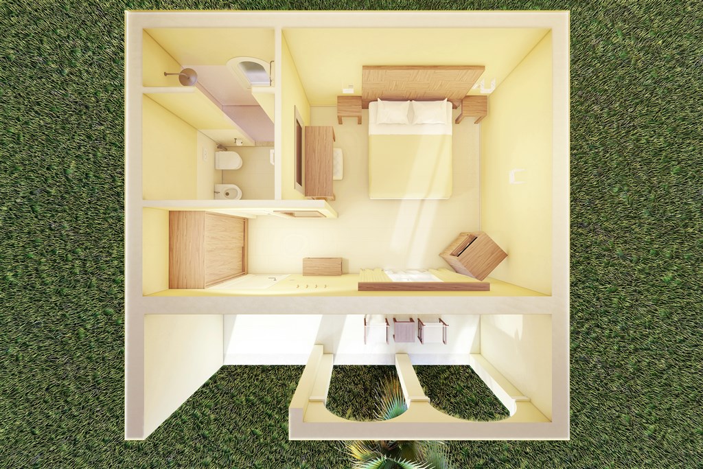 Spiagge San Pietro Resort - Rozložení pokoje Comfort, Castiadas, Sardinie