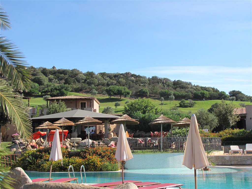 Pohled na golfové hřiště, Villasimius, Sardinia