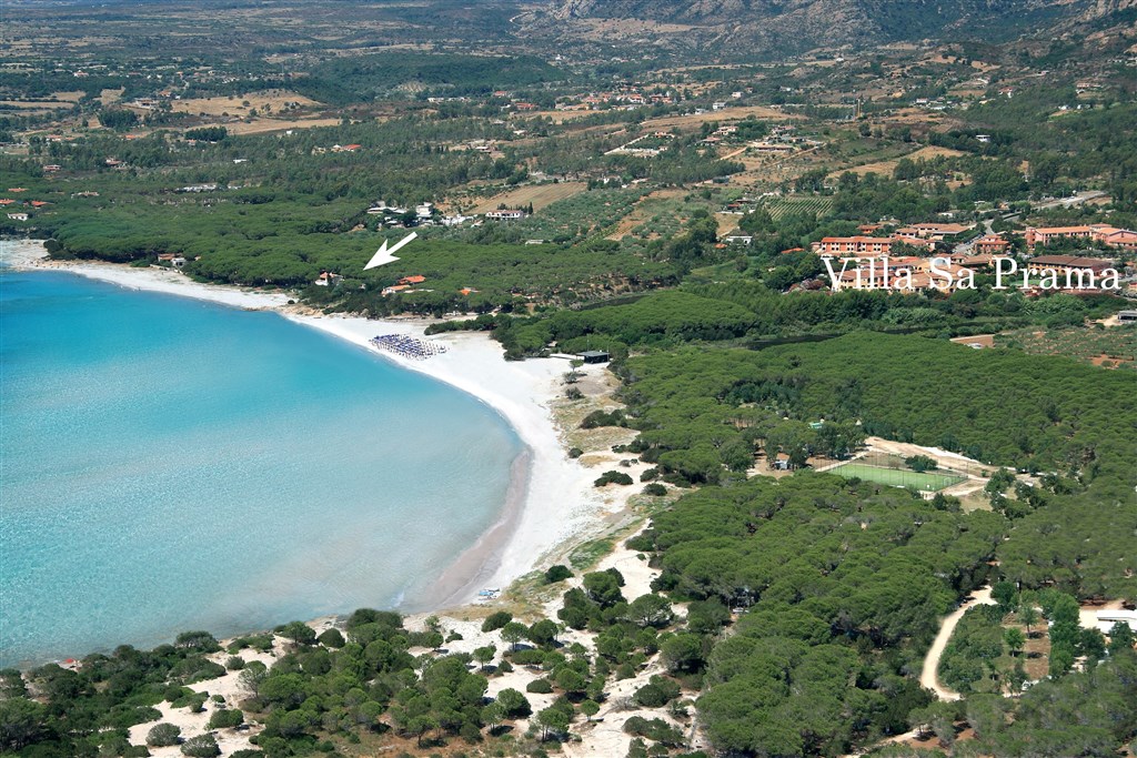 Letecký pohled, Orosei, Sardinie