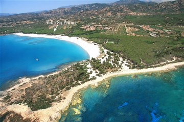 Letecký pohled, Orosei, Sardinie
