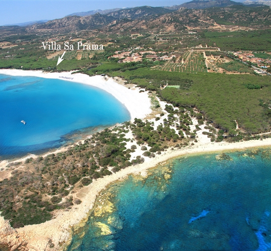 Letecký pohled, Orosei, Sardinie