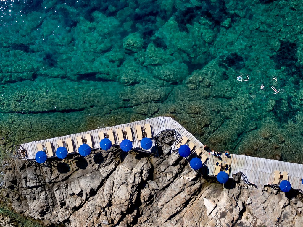 Solárium, Porto Cervo, Costa Smeralda, Sardinie