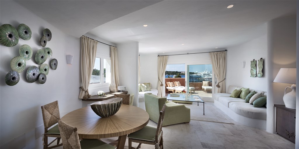 Prezidentský SUITE obývací pokoj, Porto Cervo, Sardinie
